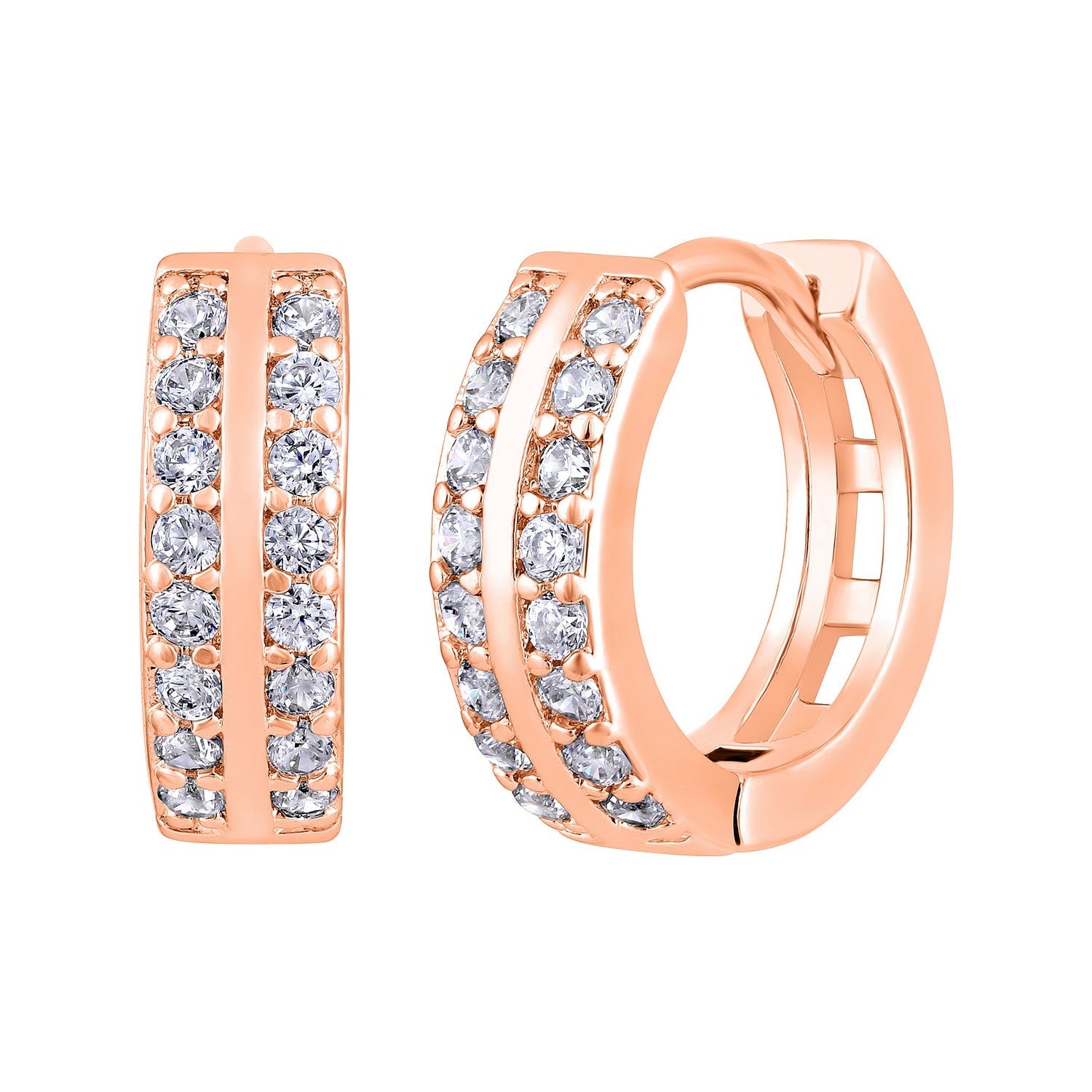 Jazz And Sizzle Rose Gold Contemporary Hoop Earrings