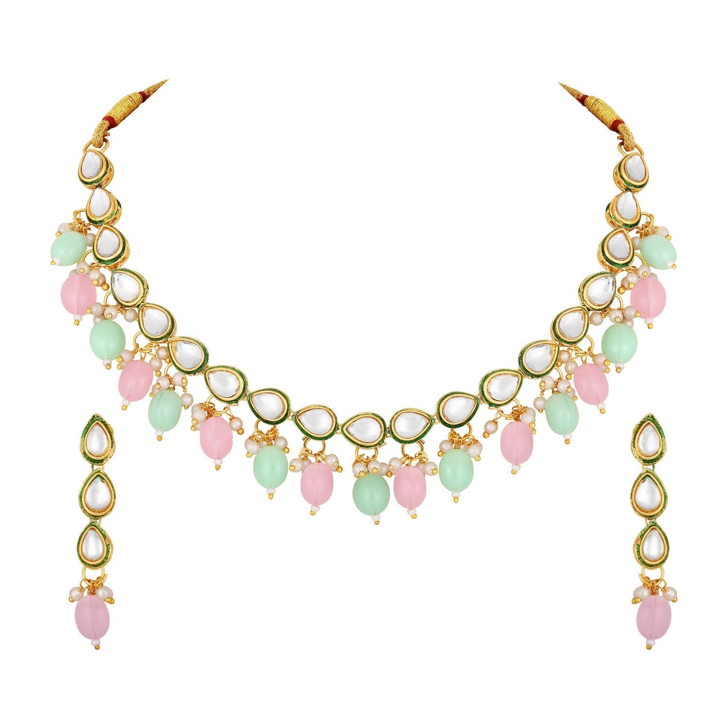 Jazz And Sizzle Gold-Plated Kundan Studded & Beaded Jewellery Set With Maangtikka