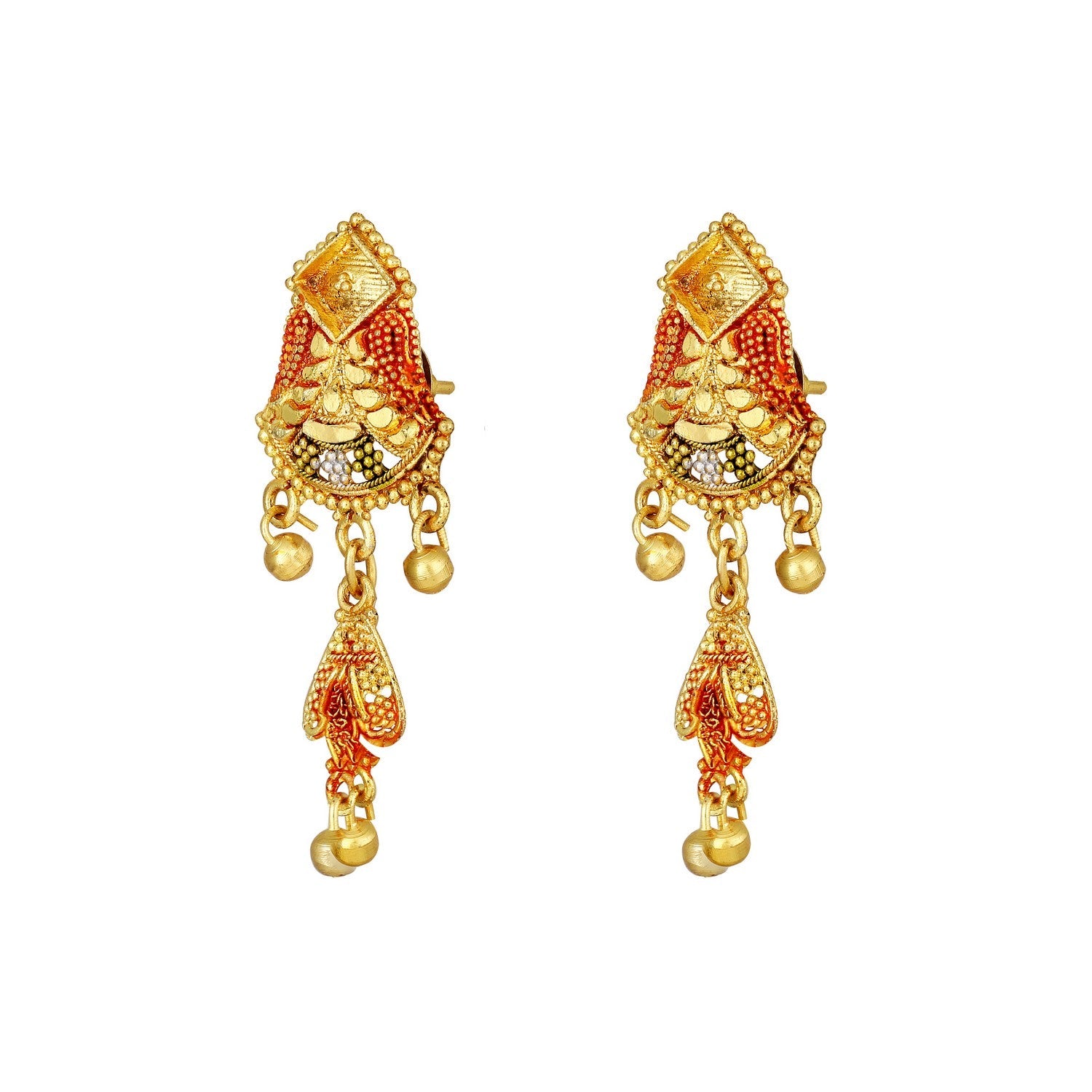 Jazz And Sizzle 22K Gold Plated Golden Beads & Pearl Drops Radha Krishna Temple Jewellery Set (Copy)