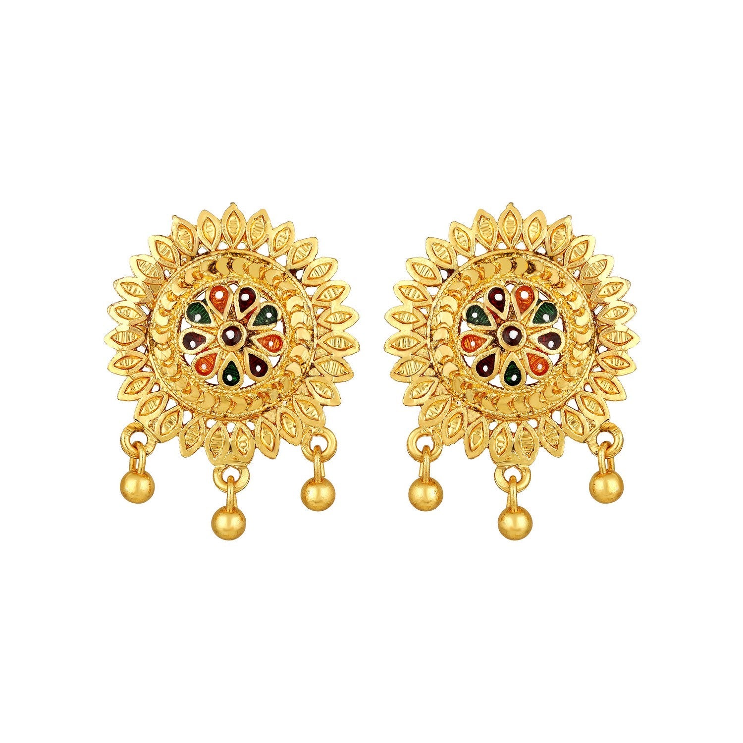 Jazz And Sizzle 22K Gold Plated Golden Beads & Pearl Drops Radha Krishna Temple Jewellery Set (Copy) (Copy)