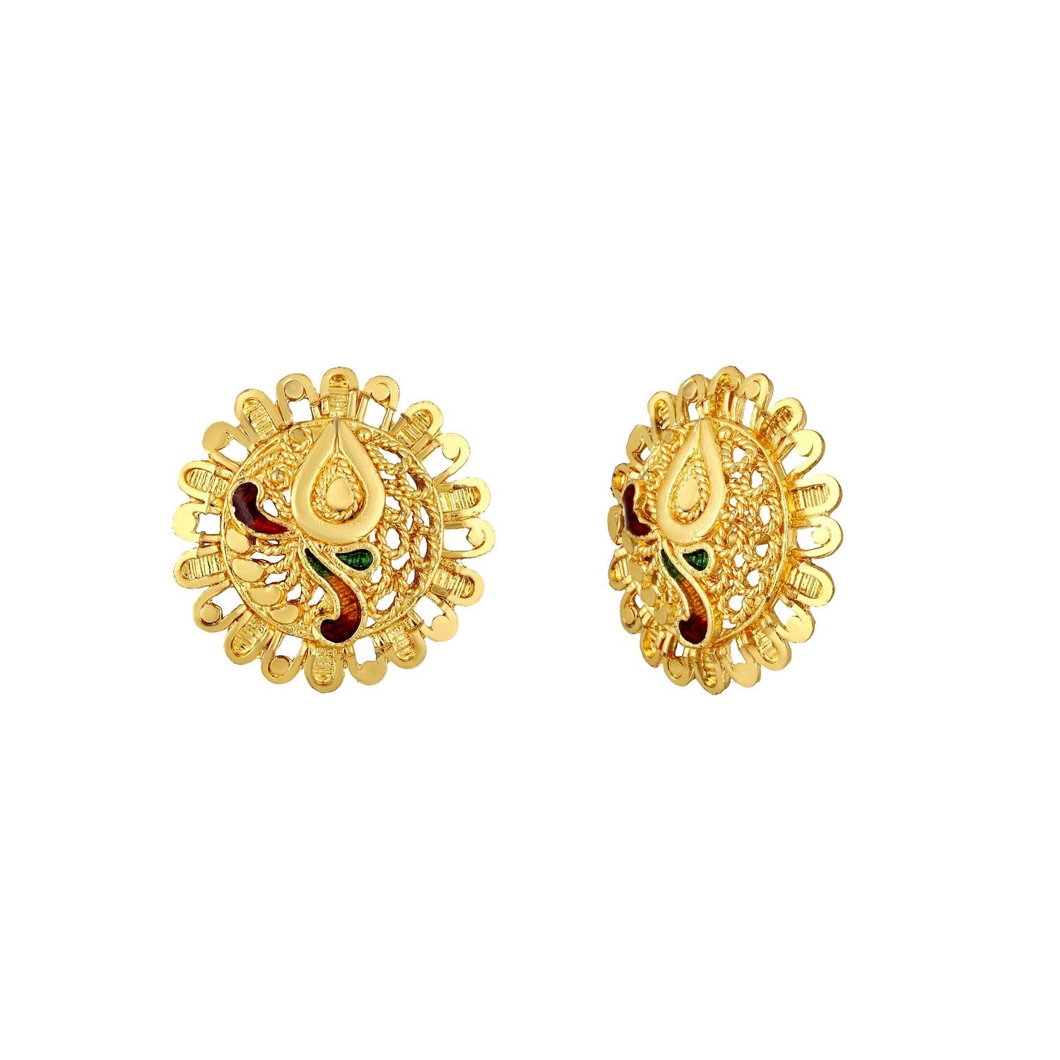 Jazz And Sizzle 22K Gold Plated Golden Beads & Pearl Drops Radha Krishna Temple Jewellery Set (Copy) (Copy) (Copy)
