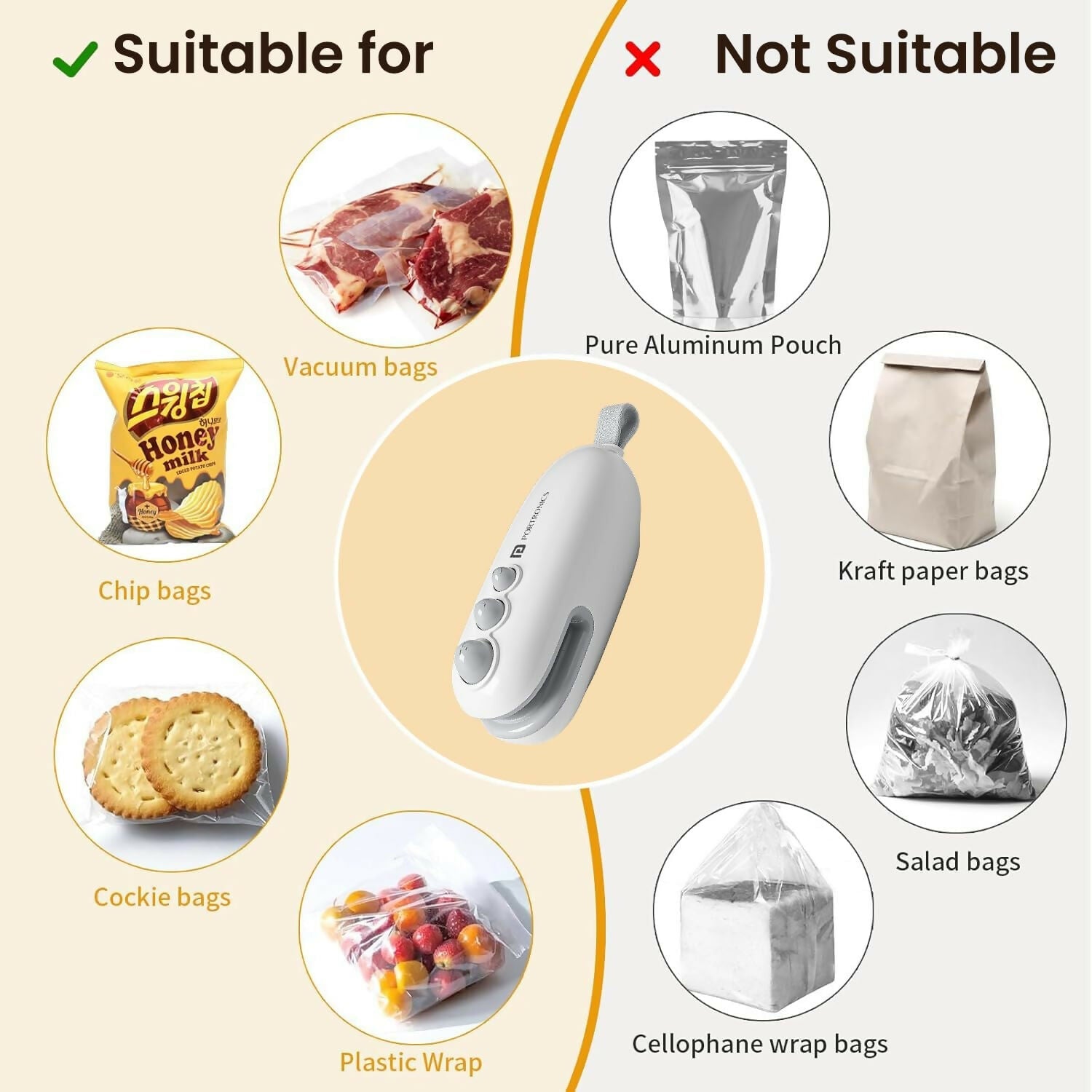 Portronics Locksy 2-in-1 Portable Mini Bag Sealer & Cutter with Type-C Rechargeable Battery, Magnetic Back, Strong Heating Seal Clip & Built-in Sharp Blade for Chips, Snacks & Travel Food Storage Halfpe Deals