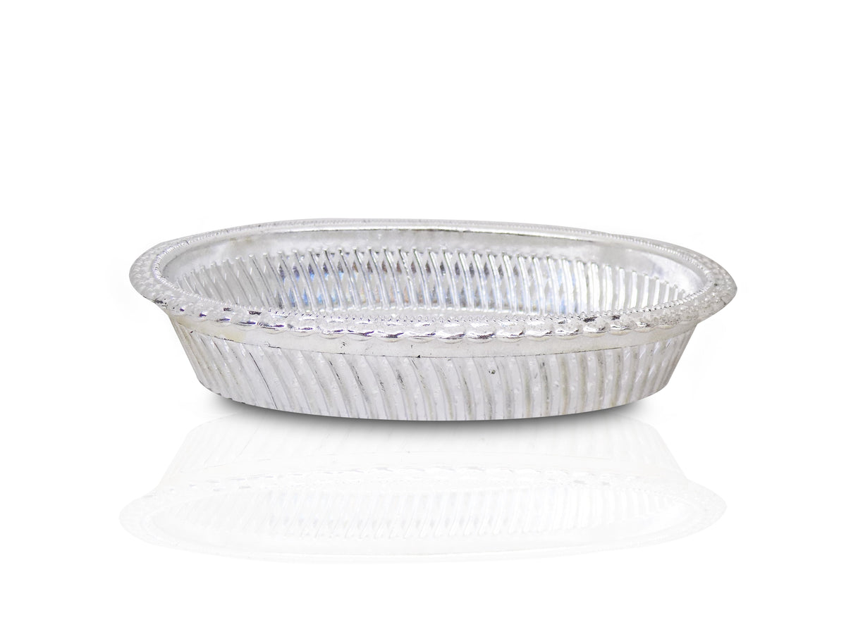 Multipurpose Royal Design Oval Silver Gift Tray HP DD