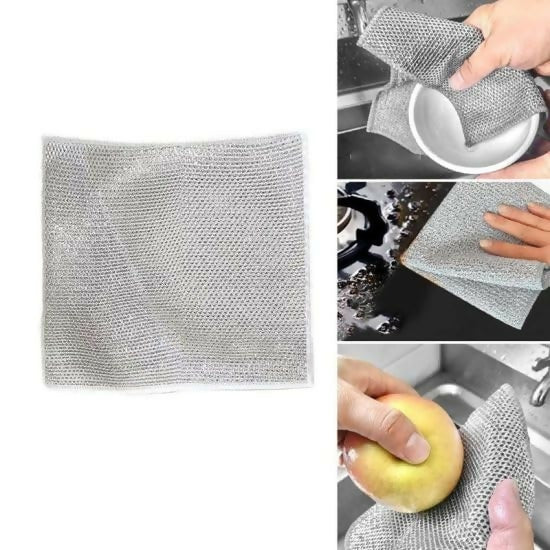 Dish Wash for Stain Removel Scrubber Stainless Steel Wire Double Sided Scrubbing Pad (pack of 10)