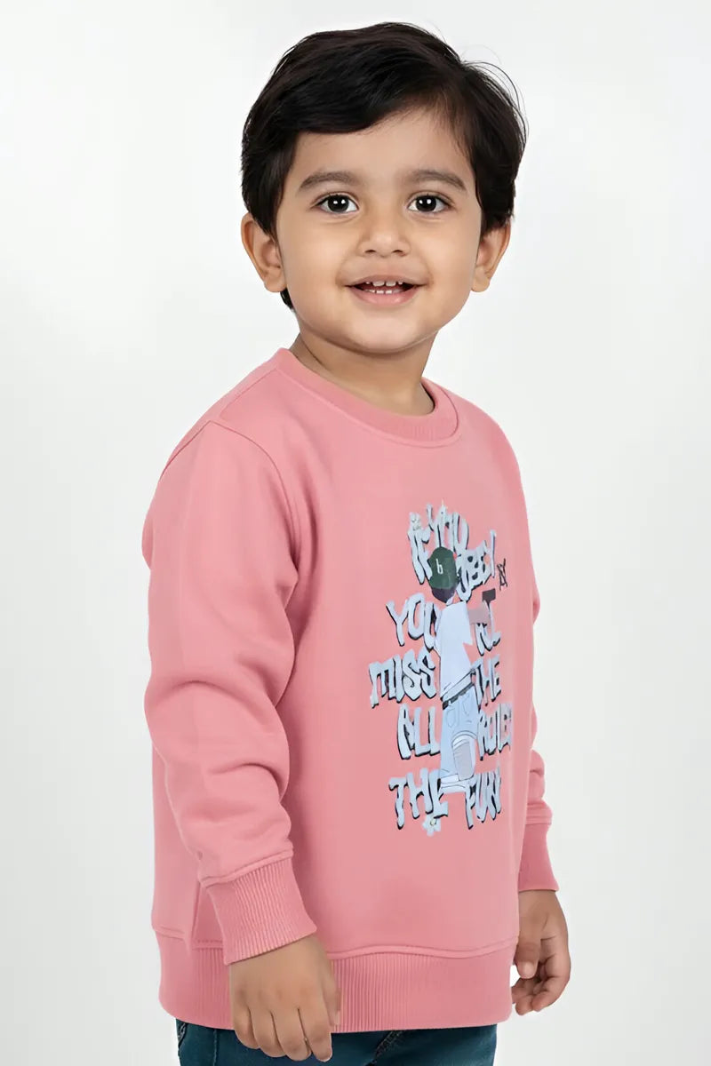 Tencel Printed Sweatshirt for Boys - Peach - View 2