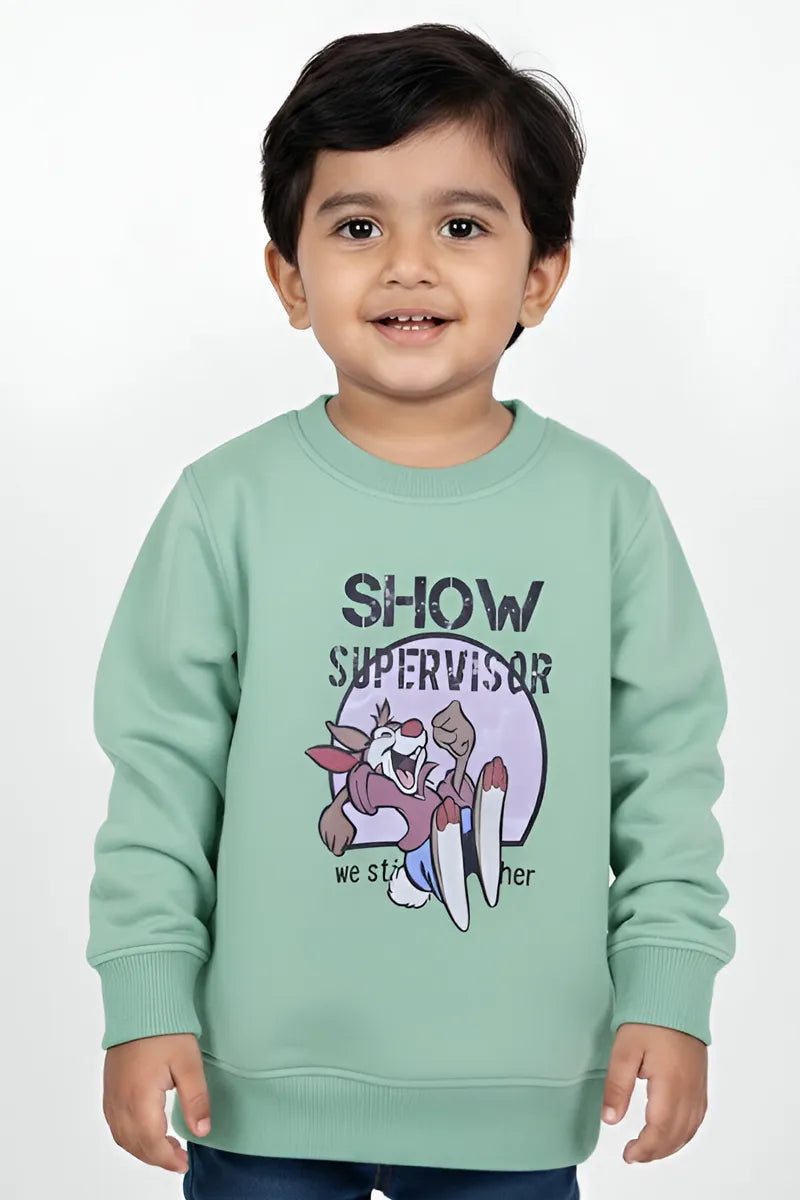 Tencel Printed Sweatshirt for Boys - Green - View 1