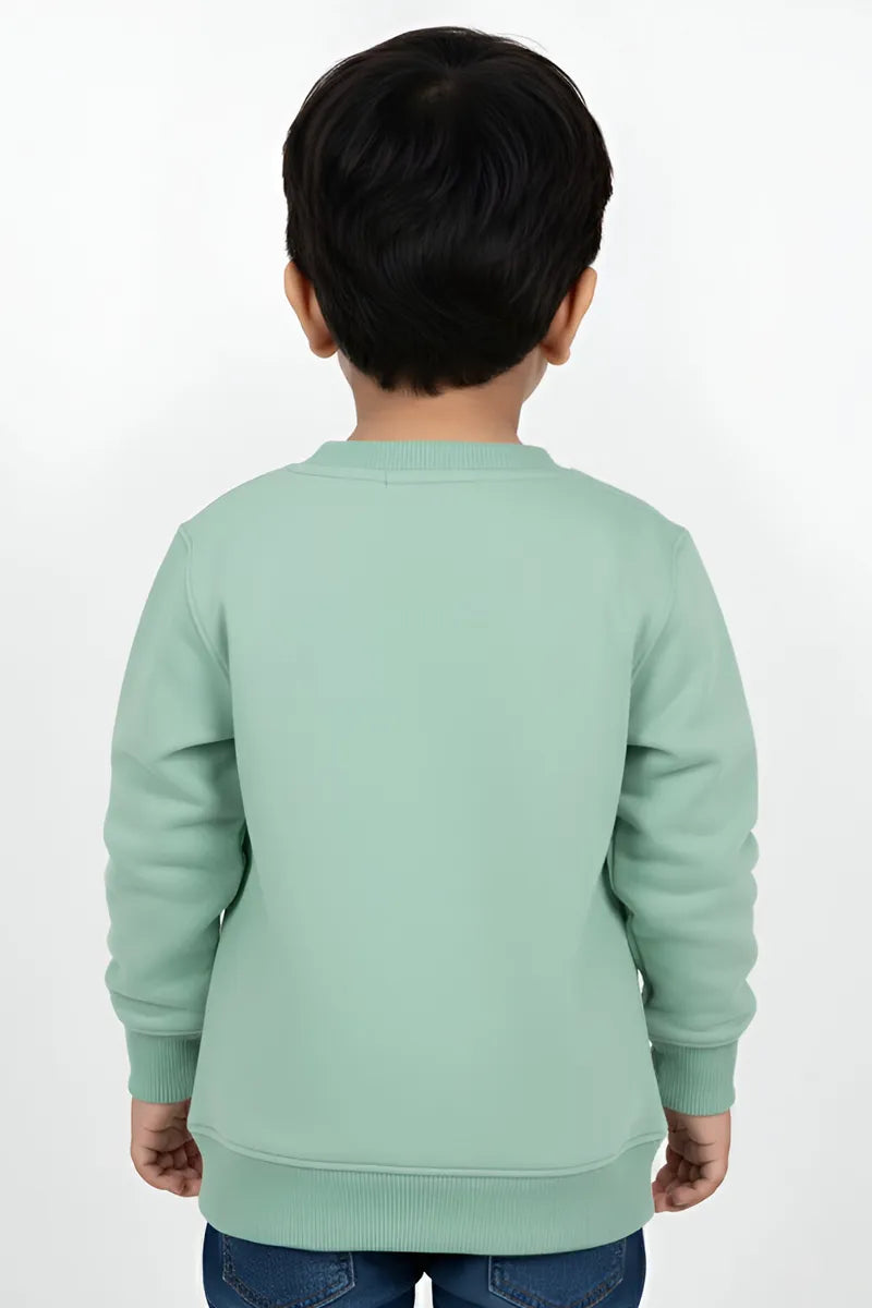 Tencel Printed Sweatshirt for Boys - Green - View 3
