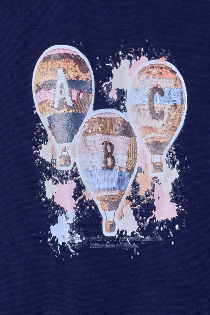 Tencel Printed T-Shirt for Boys - Dark Blue - View 4