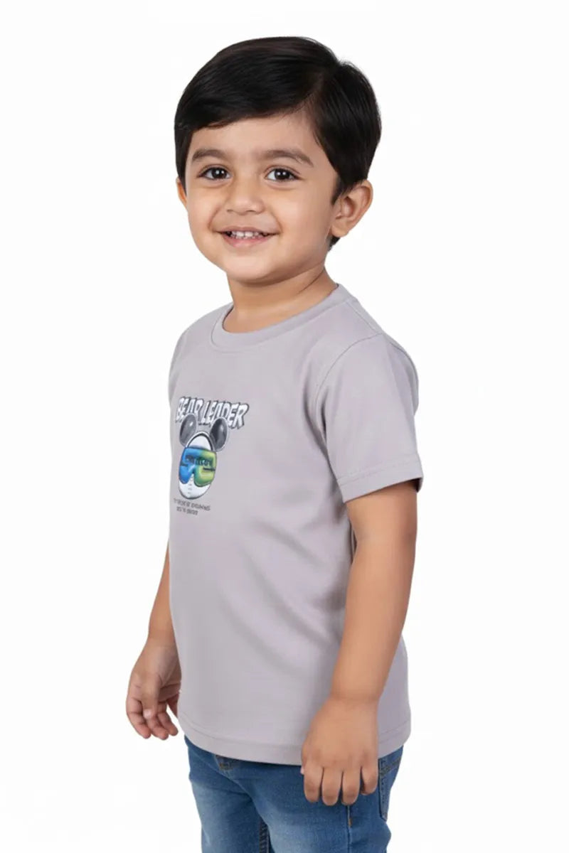 Tencel Printed T-Shirt for Boys - Grey - View 3