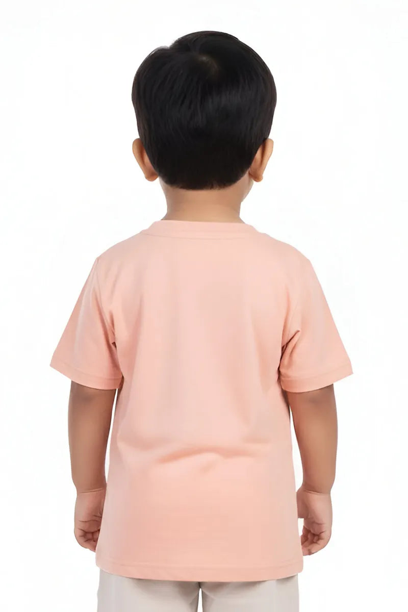 Tencel Printed T-Shirt for Boys - Light Brown - View 5