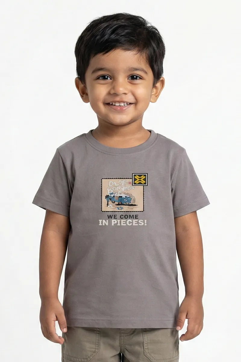 Tencel Printed T-Shirt for Boys - Grey - View 1