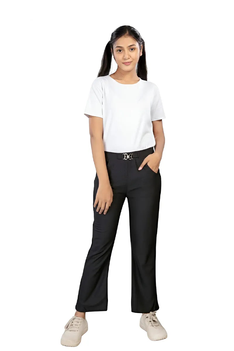 Boot Cut Pant for Girls - Black - View 1