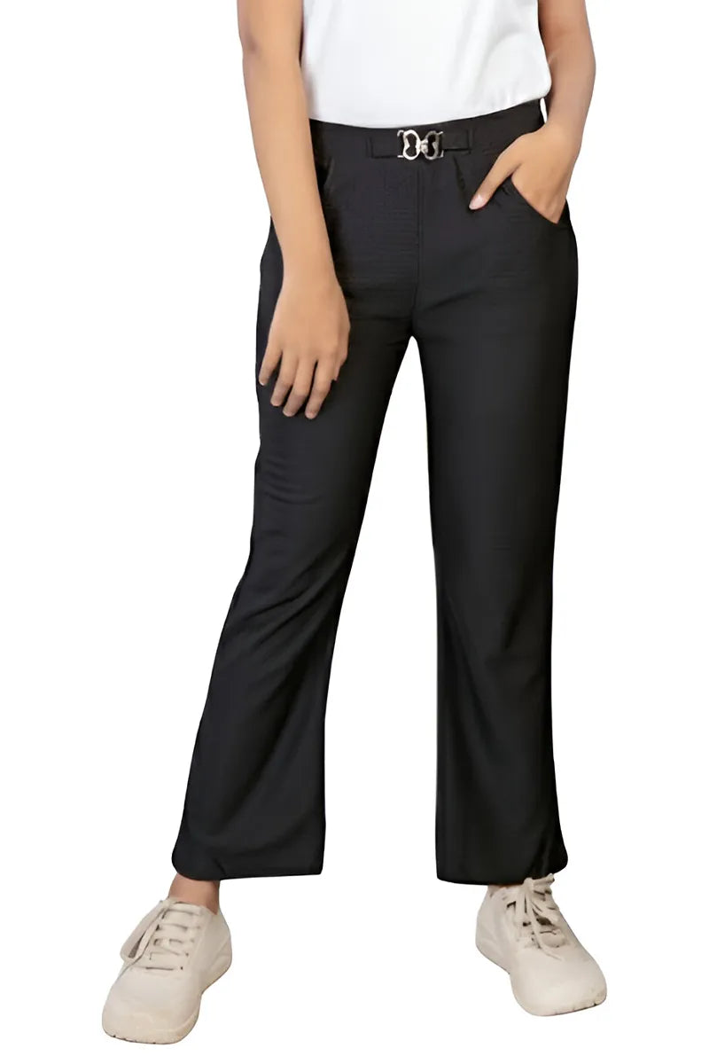 Boot Cut Pant for Girls - Black - View 2