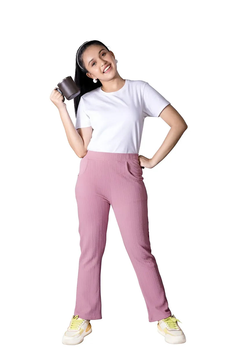 Boot Cut Pant for Girls - Mauve - View 12