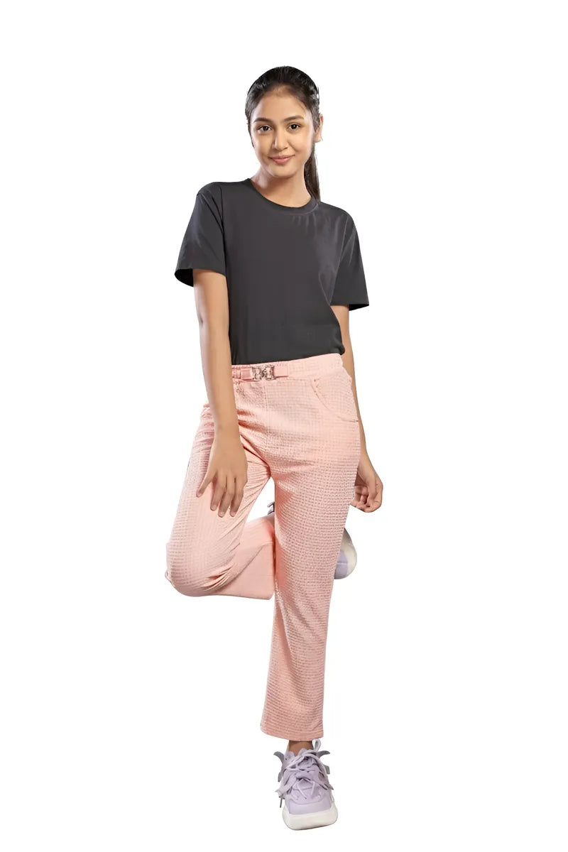 Boot Cut Pant for Girls - Peach - View 16