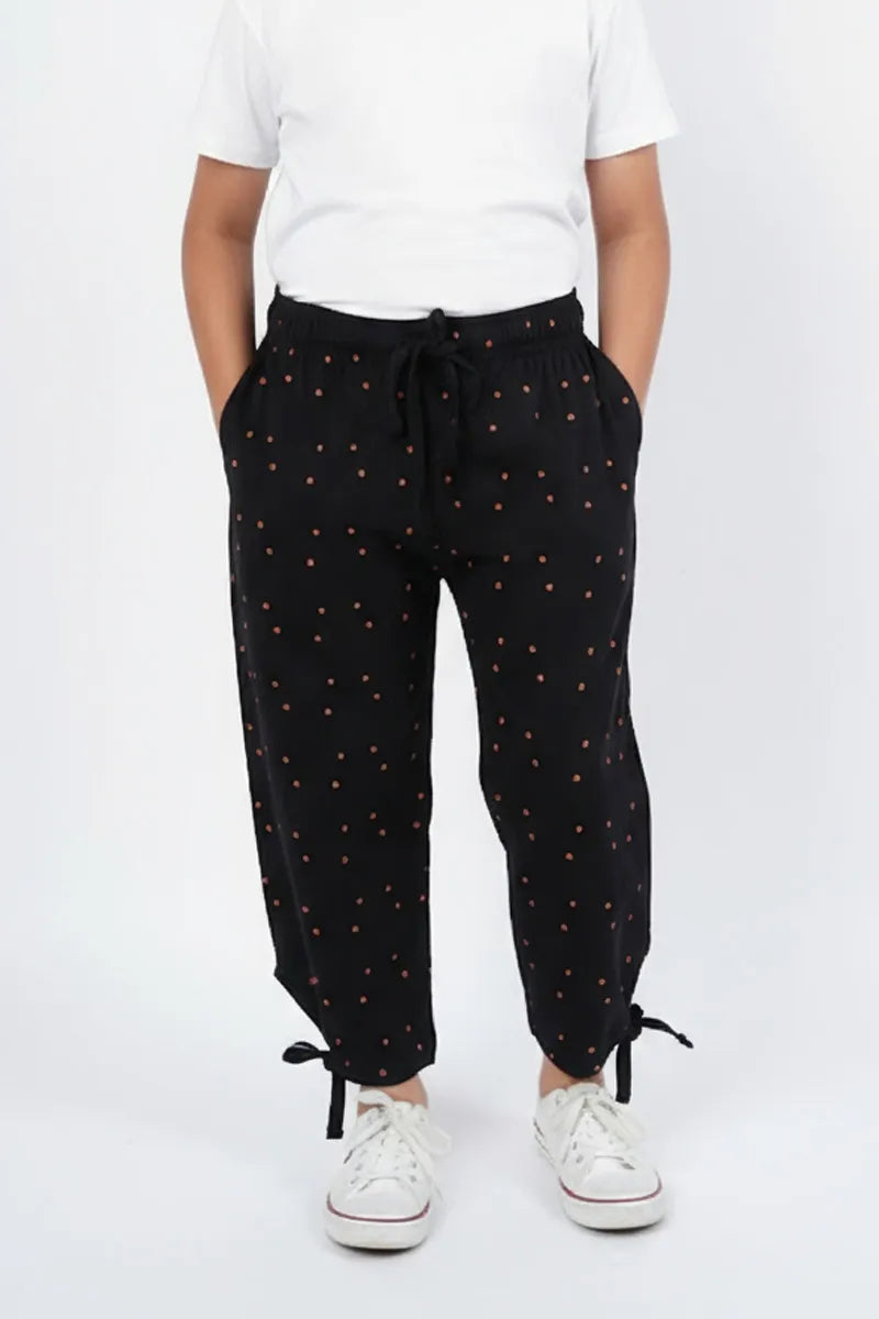 Printed Capri for Girls - Black - View 1