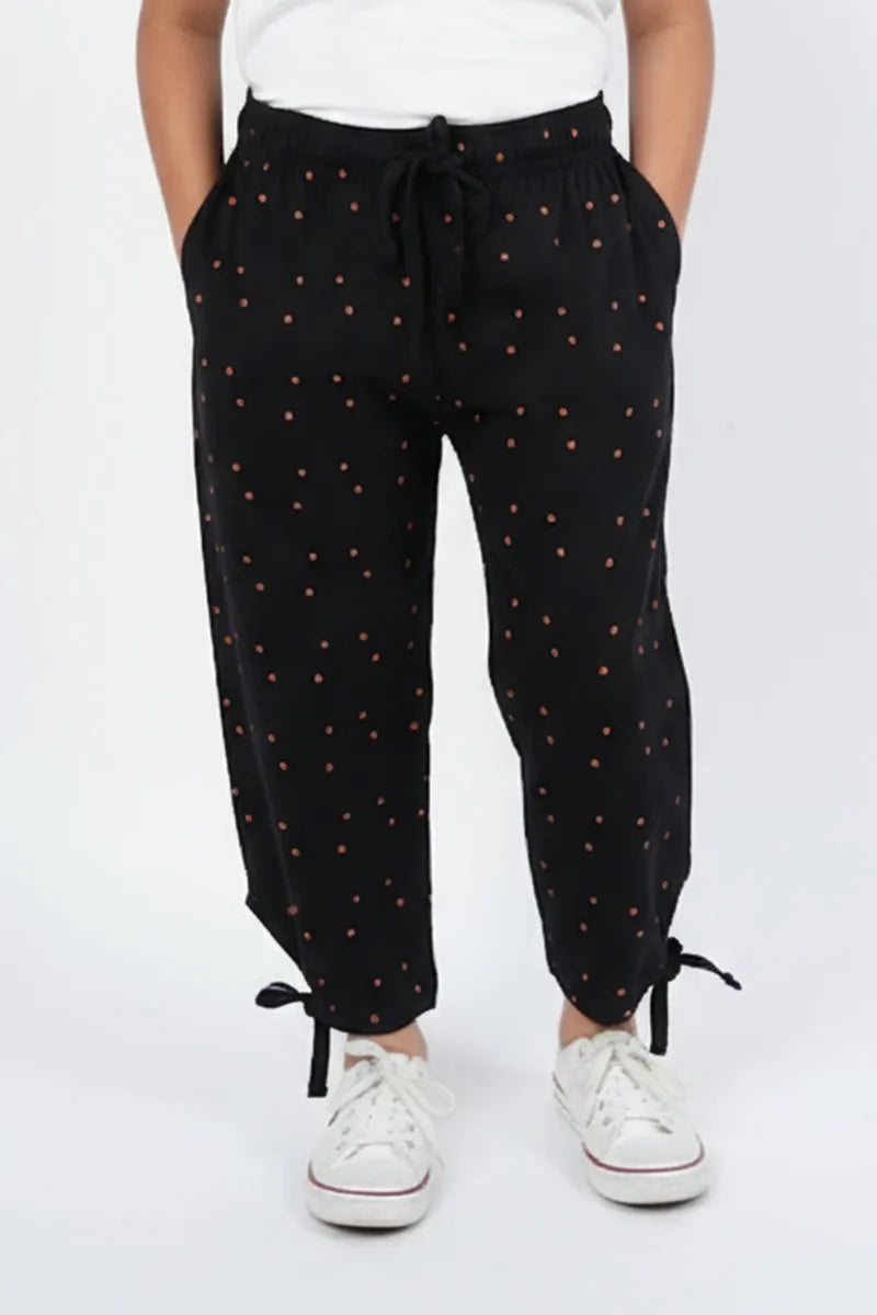 Printed Capri for Girls - Black - View 2