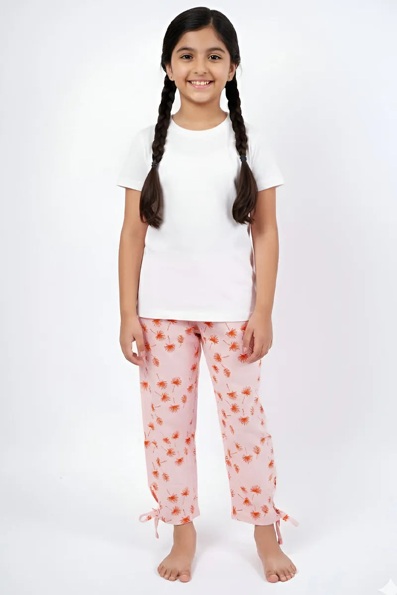 Printed Capri for Girls - Peach - View 2