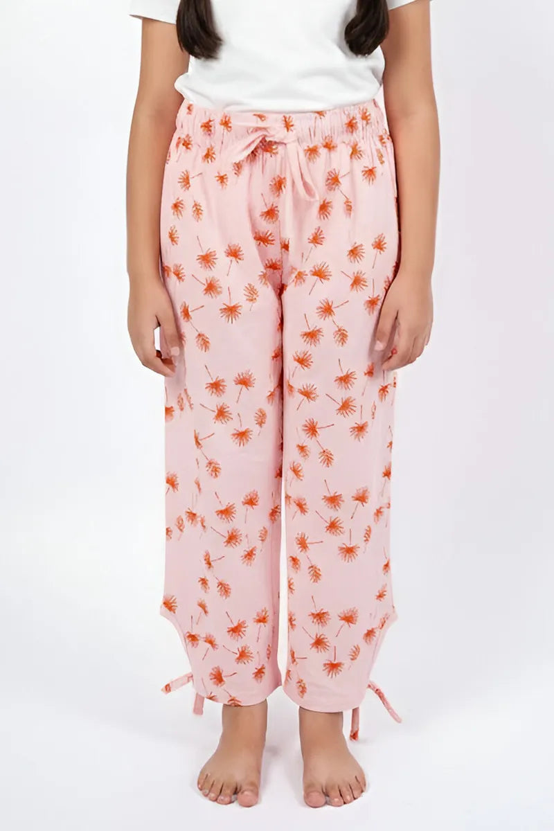 Printed Capri for Girls - Peach - View 3