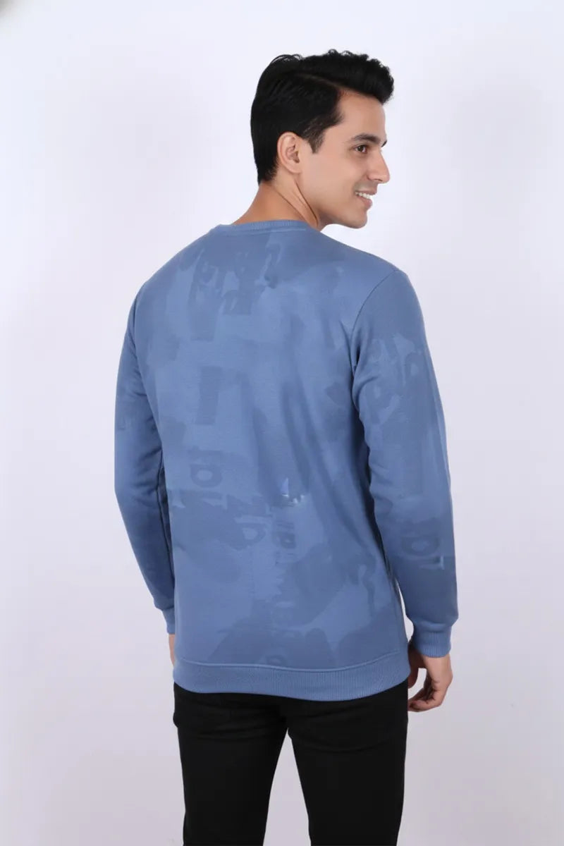 Men's Cotton Blend Self Design Casual Sweatshirts - Purple Haze (Style CLMTS23)