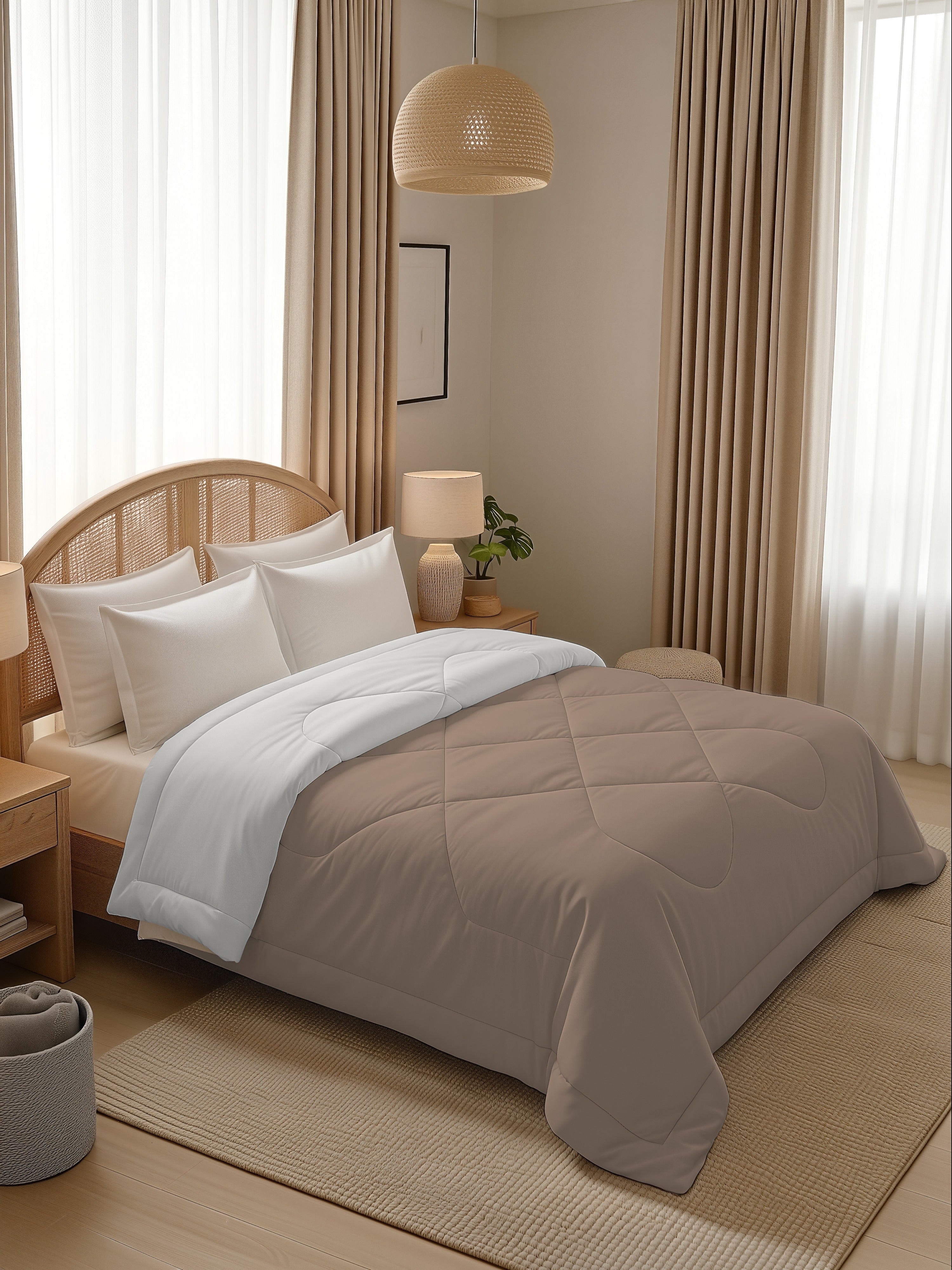 Quirky Home Nest Collection 220 GSM Double Bed Solid Reversible Comforter