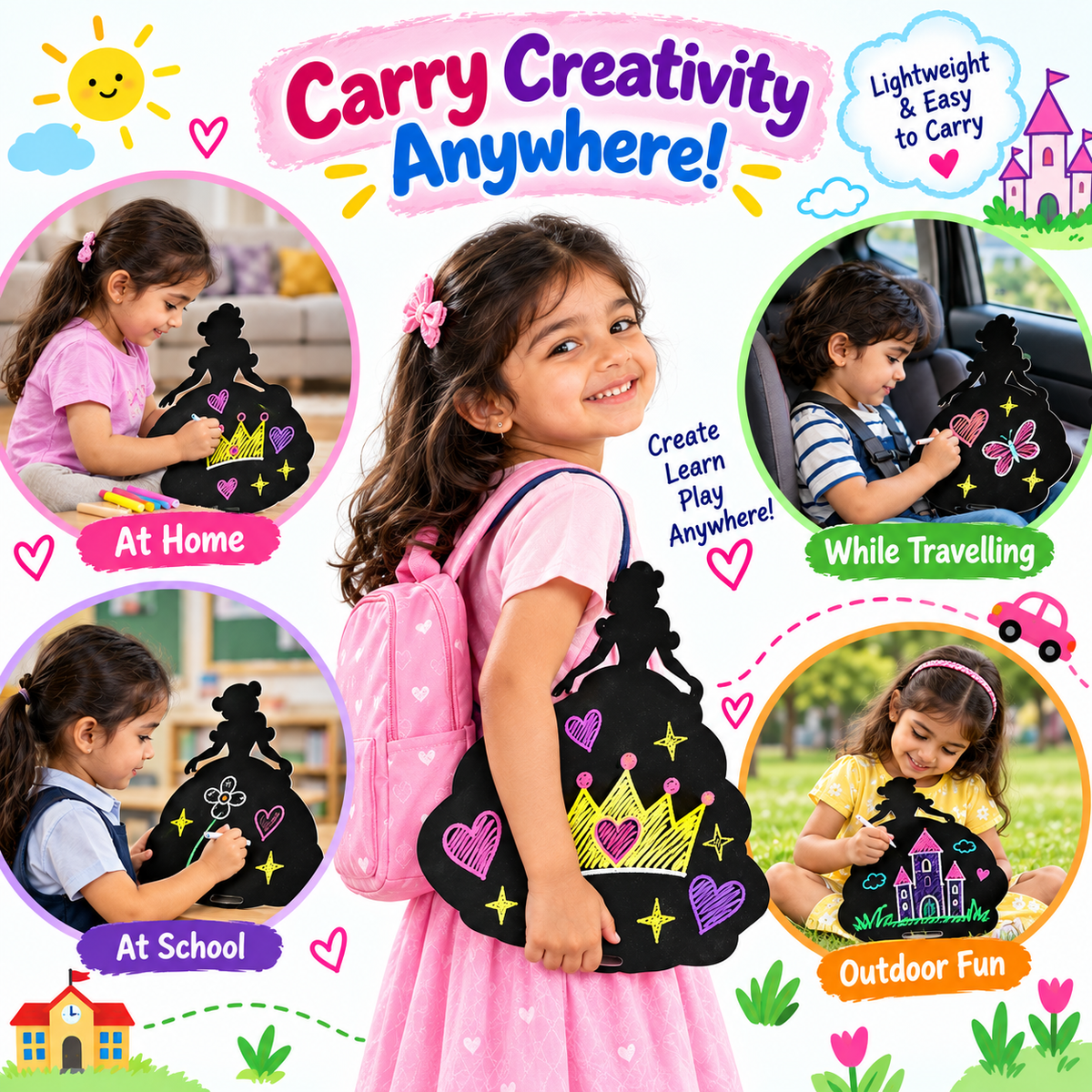 ilearnngrow Princess Black & White Board