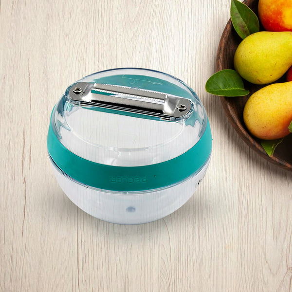 Multifunctional Round Shape Peeler With Container Removable And Washable Storage Type Vegetable Fruit Peeler For Kitchen (1 Pc Mix Color)