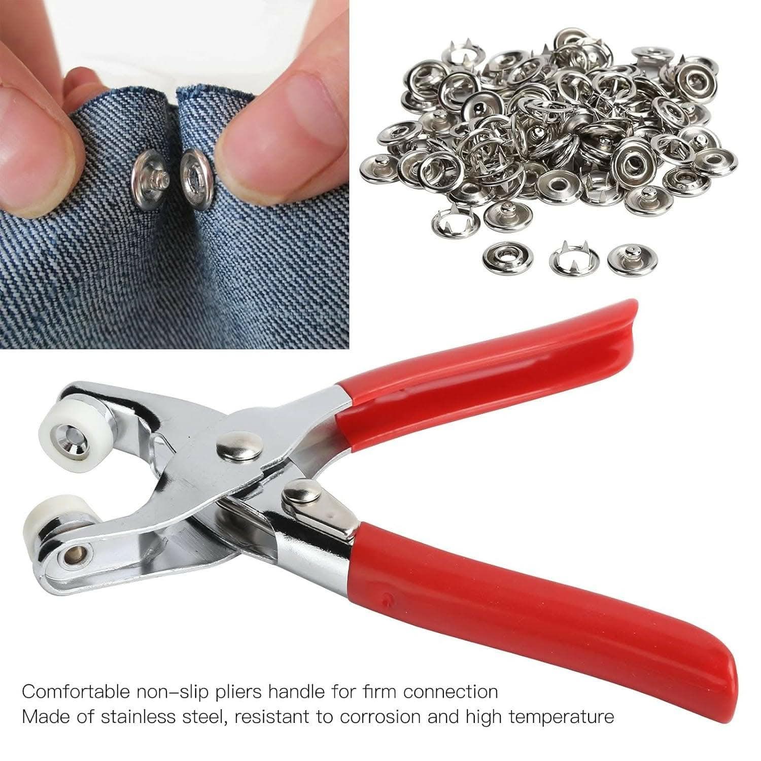 Adjustable Stainless Steel Pliers Press Set with Snap Button - HalfPe