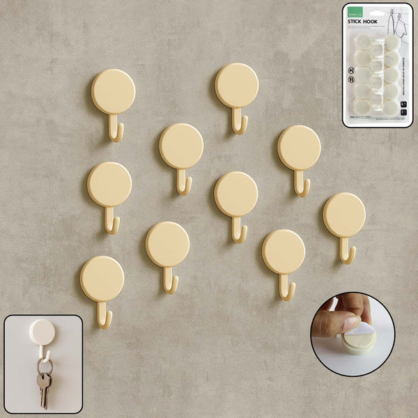Self Adhesive Round Wall Hooks (10 Pc)