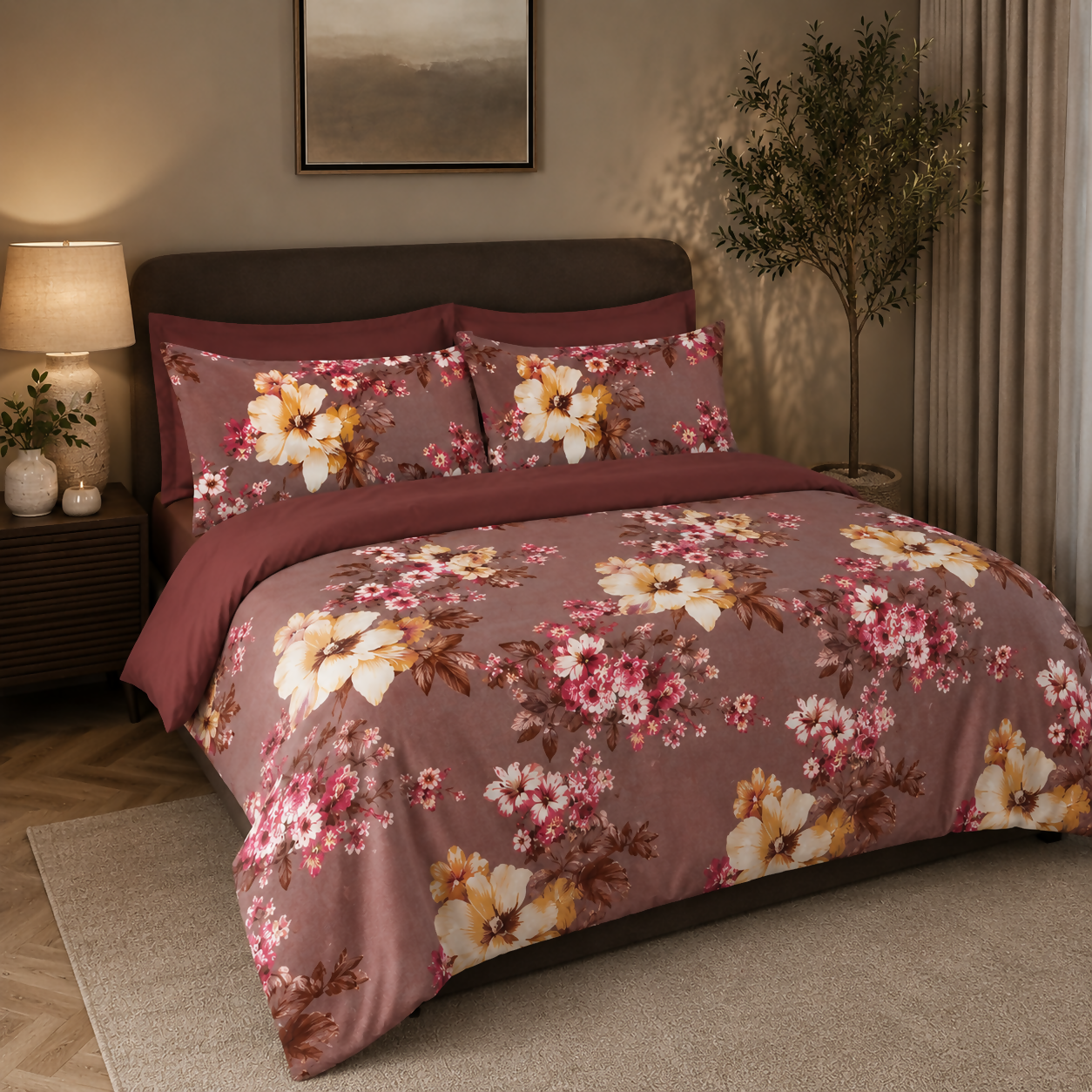 Dream Living Royal Double Bedsheet Combo with 2 Pillow Covers – 3 Piece Bedding Set, 220 × 240 cm