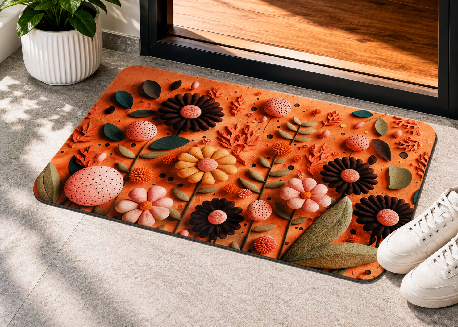 7D Multipurpose Mat – Design 8 | Non-Slip Absorbent Microfiber Rug | 36x56 cm