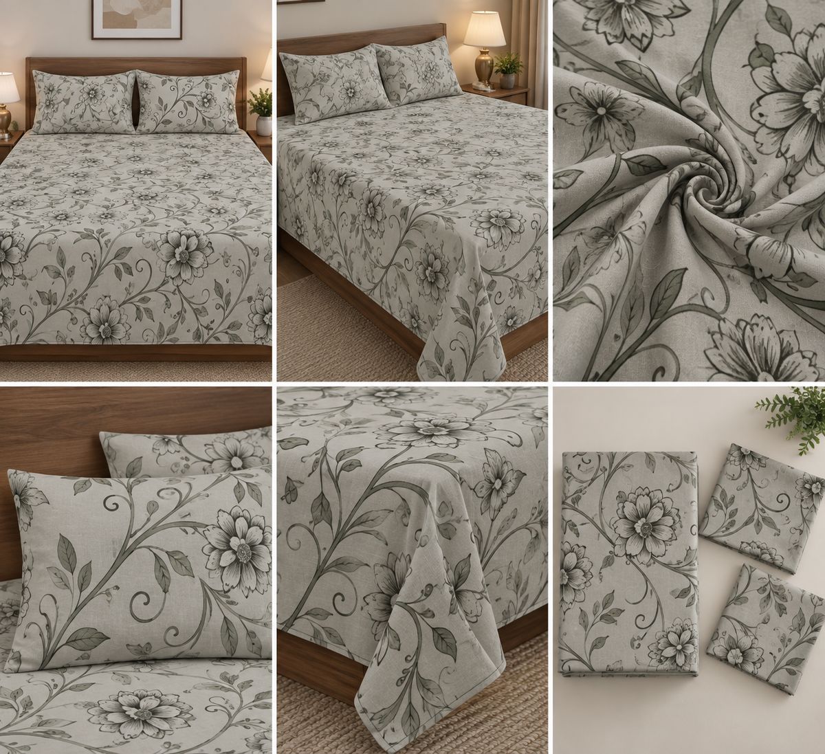 Petal 100% Pure Cotton Percale Super King Bedsheet With 2 Pillow Covers