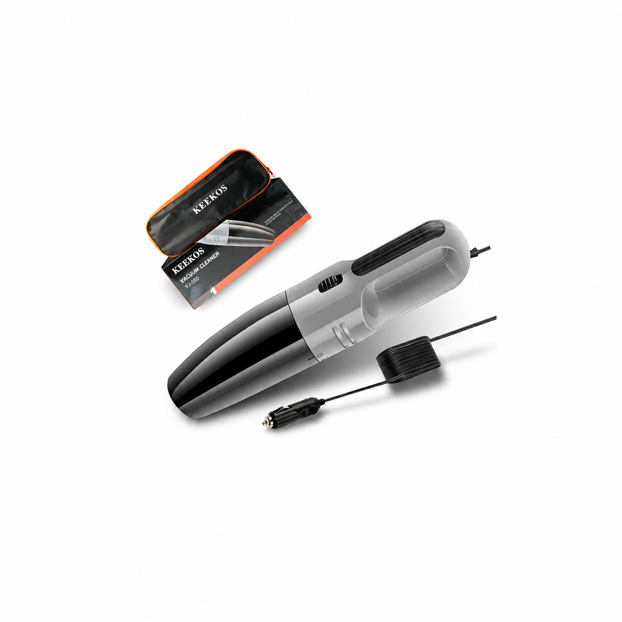 Keekos 2-in-1 Car Vacuum Cleaner with Mopping & Anti-Bacterial Cleaning – Grey & Black