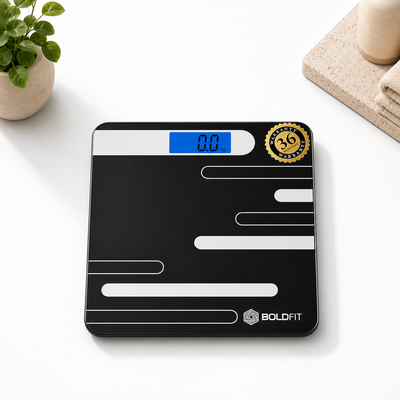 Boldfit Weight Machine for Home Digital Weighing Machine for Human Body with LCD Display Max Weight Capacity 180Kgs (Batteries Not Included) – Bathroom Scale for Home