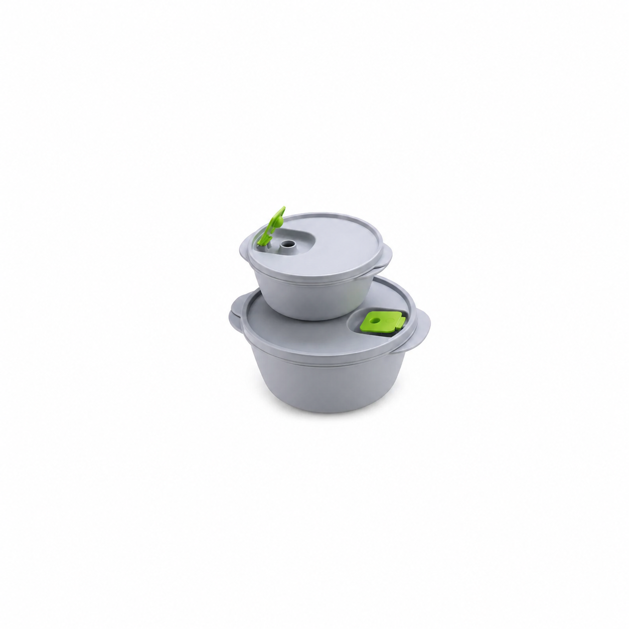 GOODLIFE Microwave Safe Plastic Bowl 1900ml and 900ml, Set of 2, Grey pack of (1)
