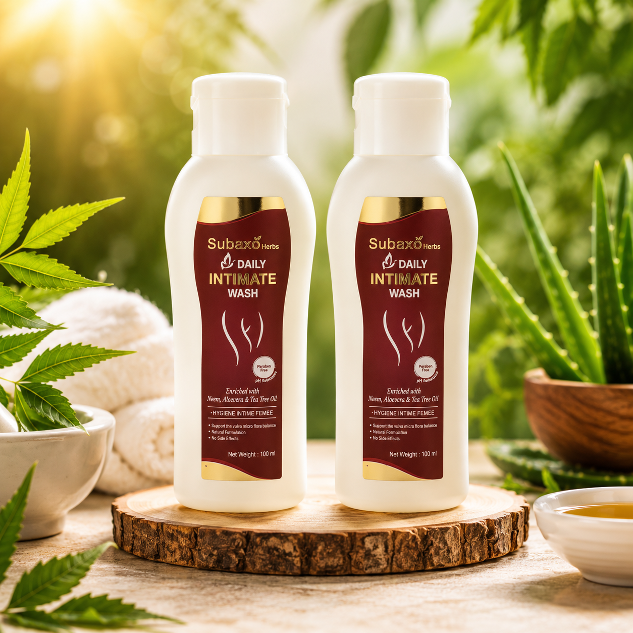 Subaxo Herbs Daily Intimate Wash (Pack of 2,each 100ml)