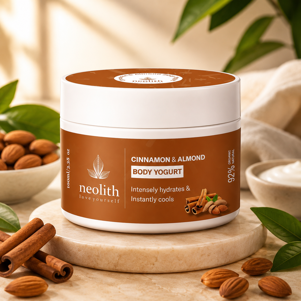 Cinnamon & almond body yogurt | NEOLITH