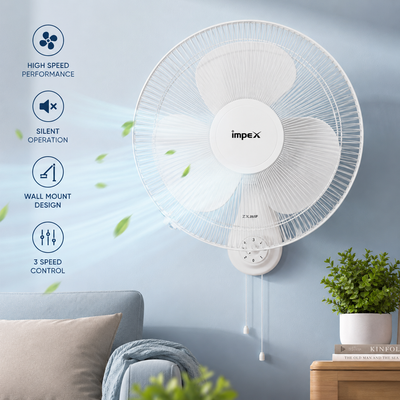 Impex Zolo WF 400 mm Wall Fan – White