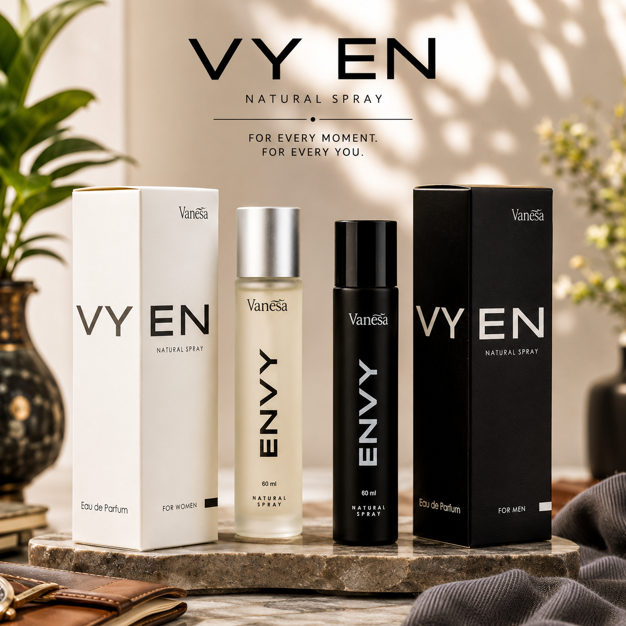 ENVY Natural Spray Perfume Combo Set - Men's and Women's Perfume - 60ml