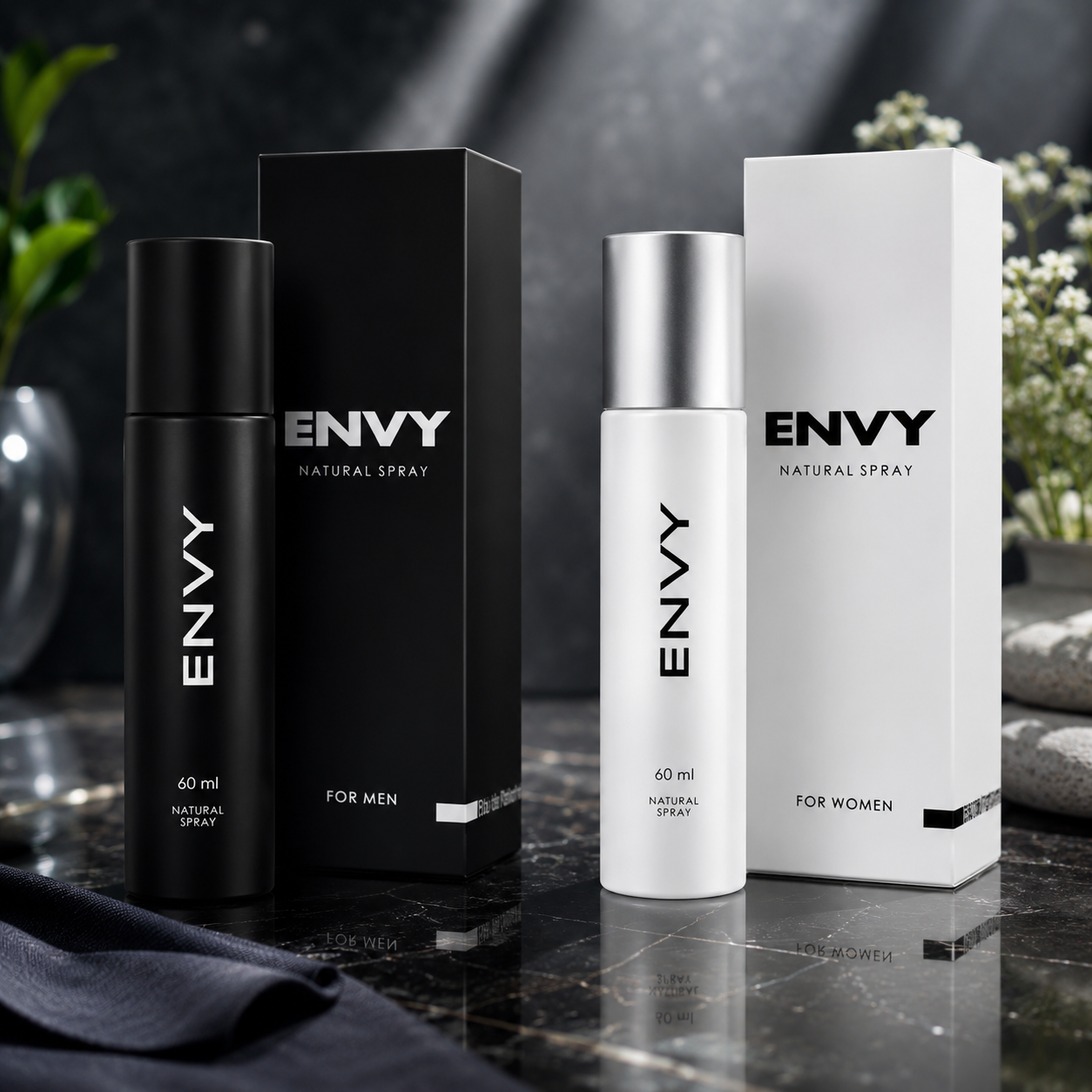 ENVY Natural Spray Perfume Combo Set - Men's and Women's Perfume - 60ml