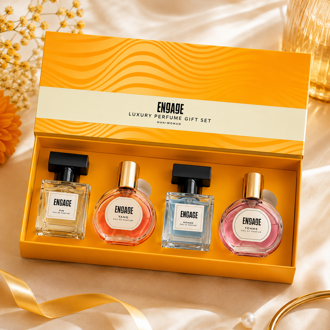 Engage Luxury Perfume Unisex Gift Pack for Men + Women, Travel Sized 100ml (25ml X 4)