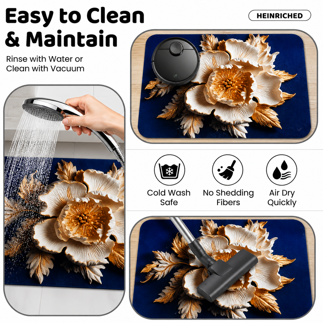 7D Multipurpose Mat – Design 7 | Non-Slip Absorbent Microfiber Rug | 36x56 cm