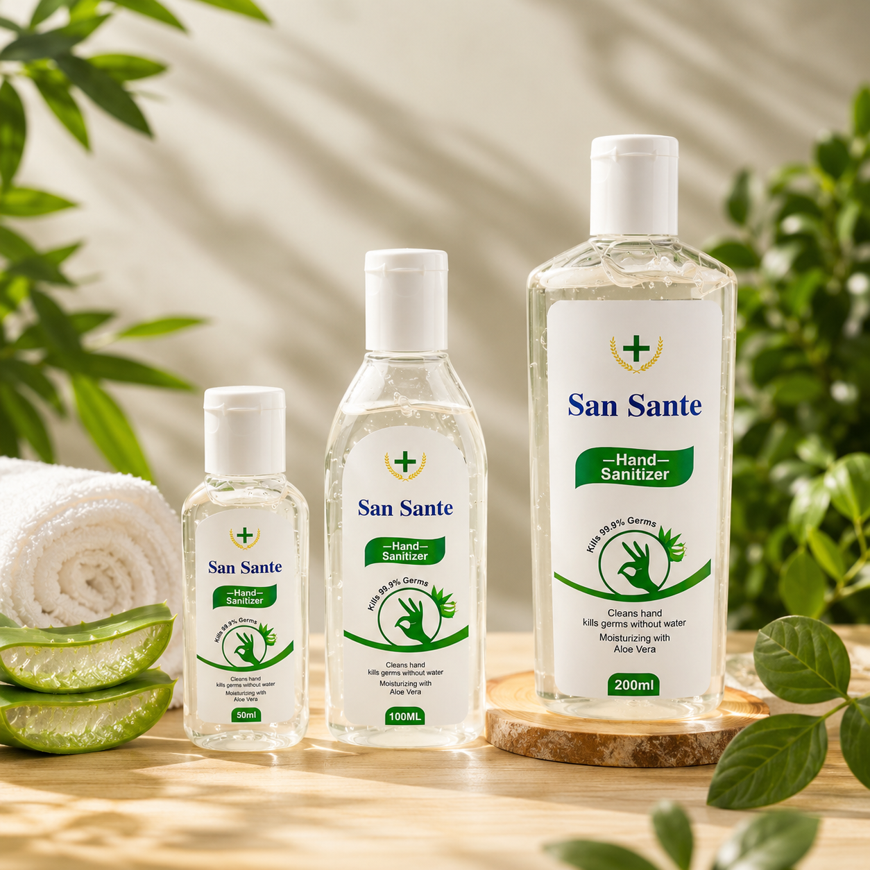 San Sante Hand Sanitizer - 50ml, 100 ml ,200 ml Pack of 3
