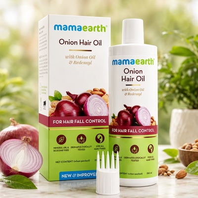 Mamaearth Onion Hair Oil For Hair Growth With Onion & Redensyl For Hair Fall Control - 250Ml