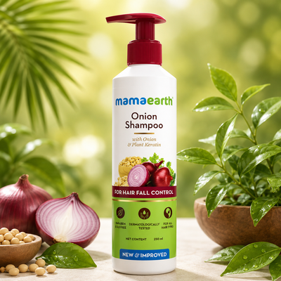 Mamaearth Onion Hair Fall Shampoo for Hair Growth & Hair Fall Control, with Onion Oil & Plant Keratin 250ml