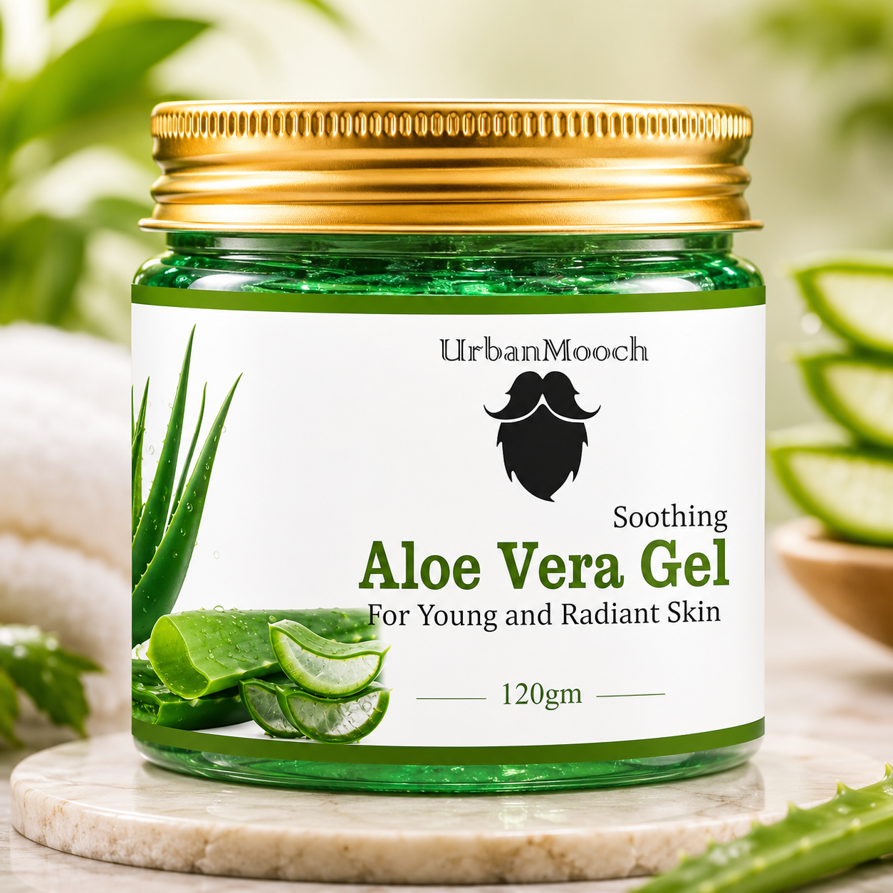UrbanMooch Aloe Vera Gel Green Pure Natural Gel - Ideal For Skin, Face, Acne Scars, Hair Care, Moisturizer & Dark Circles(100Gm)