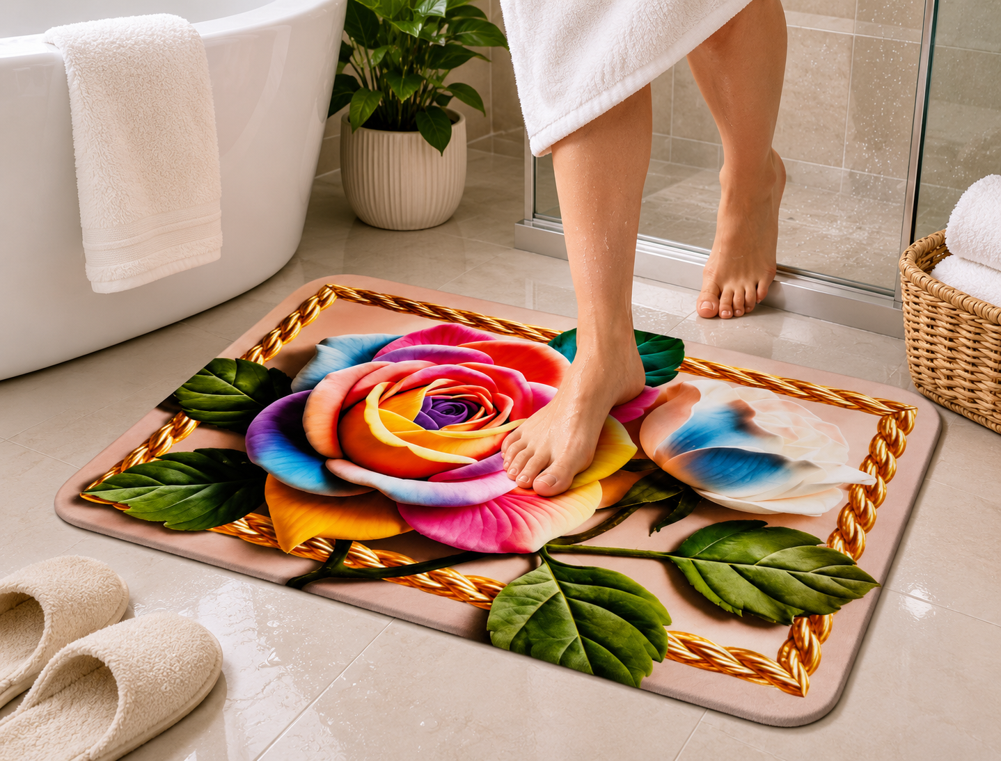 7D Multipurpose Mat – Design 3 | Non-Slip Absorbent Microfiber Rug | 36x56 cm