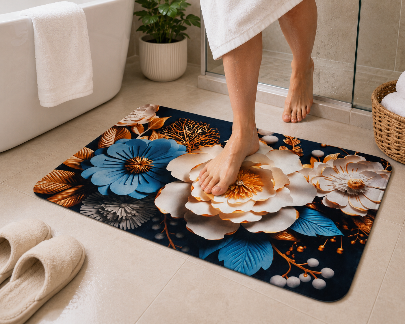7D Multipurpose Mat – Design 4 | Non-Slip Absorbent Microfiber Rug | 36x56 cm