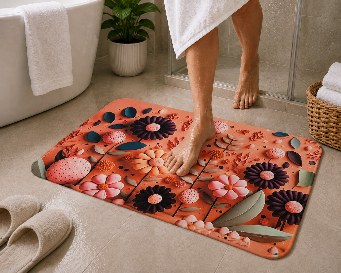 7D Multipurpose Mat – Design 8 | Non-Slip Absorbent Microfiber Rug | 36x56 cm