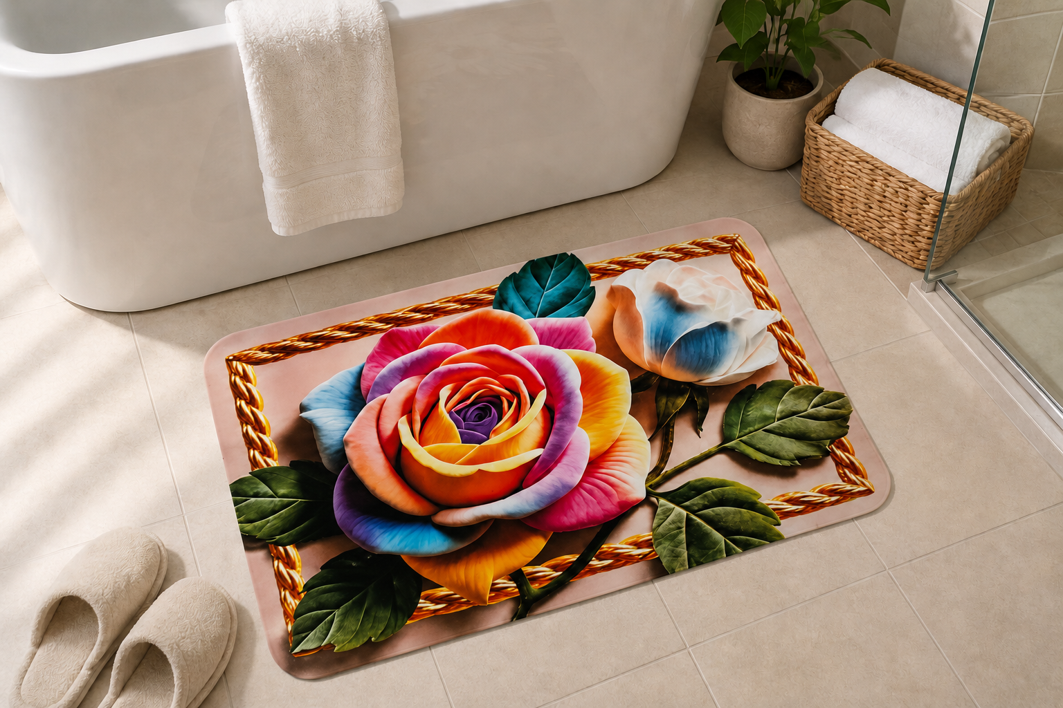 7D Multipurpose Mat – Design 3 | Non-Slip Absorbent Microfiber Rug | 36x56 cm